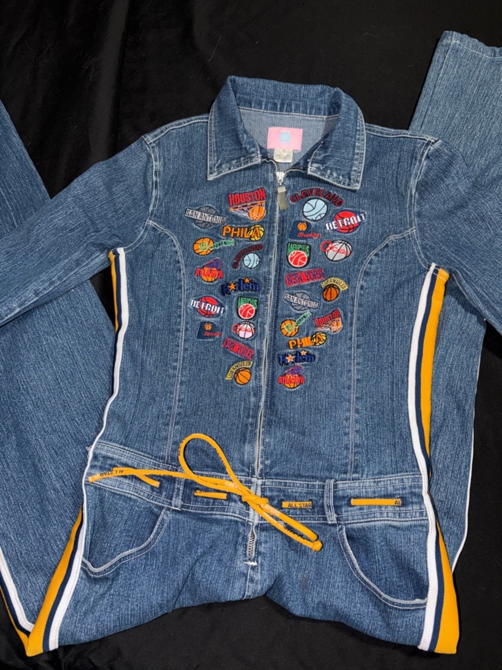 NBA Basketball Denim Jumpsuit BoomX Size Med Vintage